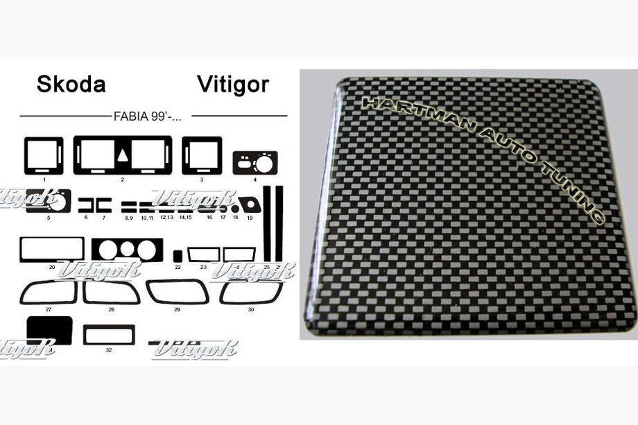 Skoda Fabia 2000–2007 Tarjous!!! Kojelaudan koristelistat (carbon-look) Image