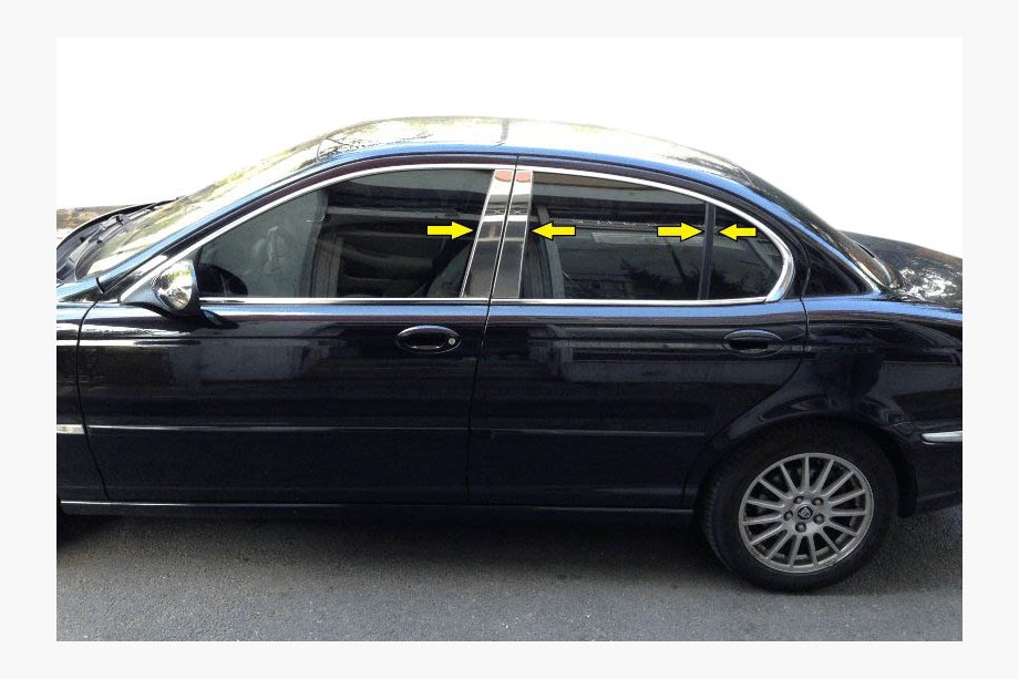 Jaguar X-Type 2001–2009 Pilarilistat (ruostumaton teräs) Image