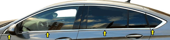 Opel Insignia 2017–2022 Ikkunankehyslistat (8 kpl, ruostumaton teräs) kuva 1