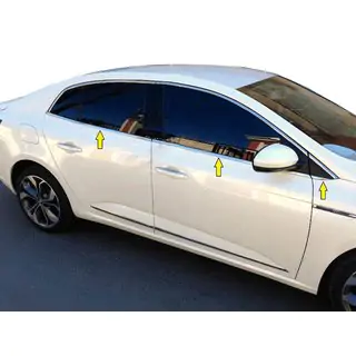 Alaikkunalistat (Sedan, 6 kpl, ruostumaton teras) kuva 1
