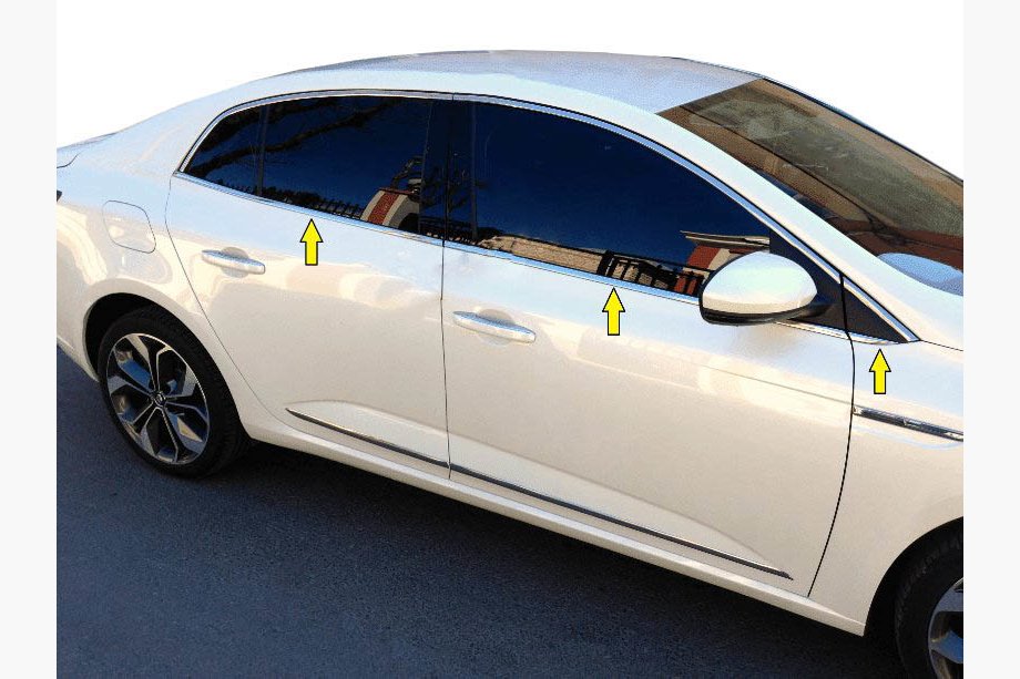 Renault Megane IV 2016–2025 Alaikkunalistat (Sedan, 6 kpl, ruostumaton teras) Image
