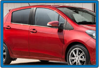 Toyota Yaris 2010–2020 Ikkunankehyslistat (4 kpl, ruostumaton teräs) kuva 3