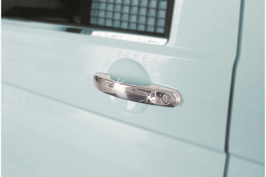 Volkswagen T5 Caravelle 2004–2010 Ruostumattomasta teräksestä valmistetut ovenkahvan suojat 3 kpl. Carmos - turkkilainen teräs Image