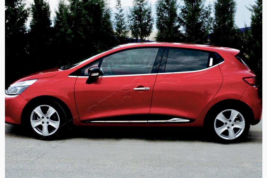Renault Clio IV 2012–2019 Ovilista upotuksella (4 kpl, ruostumaton teräs) Image