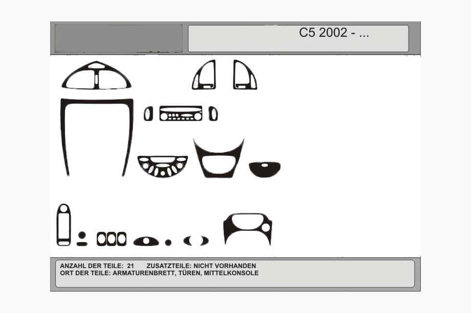 Citroen C-5 2008–2017 Tarjous! Kojelaudan koristelistat (carbon-look) Image