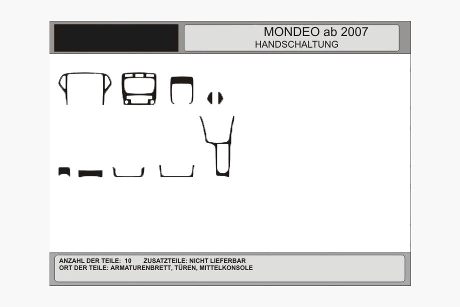 Ford Mondeo 2008–2014 Kojelaudan koristelistat (hiilikuitu) Image