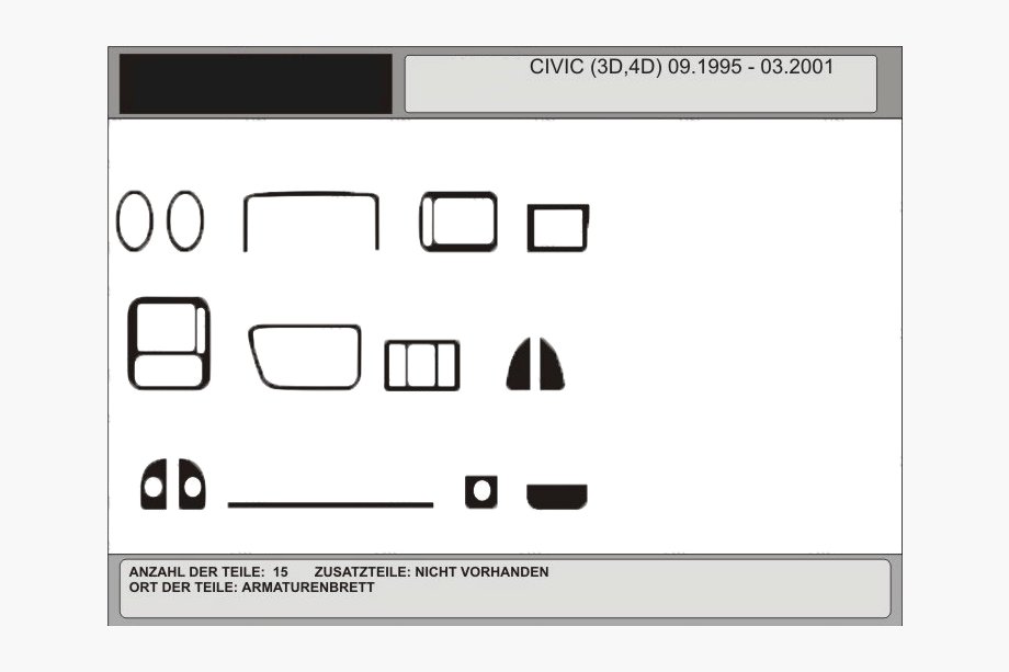 Honda Civic 1995–2001 Tarjous! Puukuosiset kojelaudan koristelistat Image