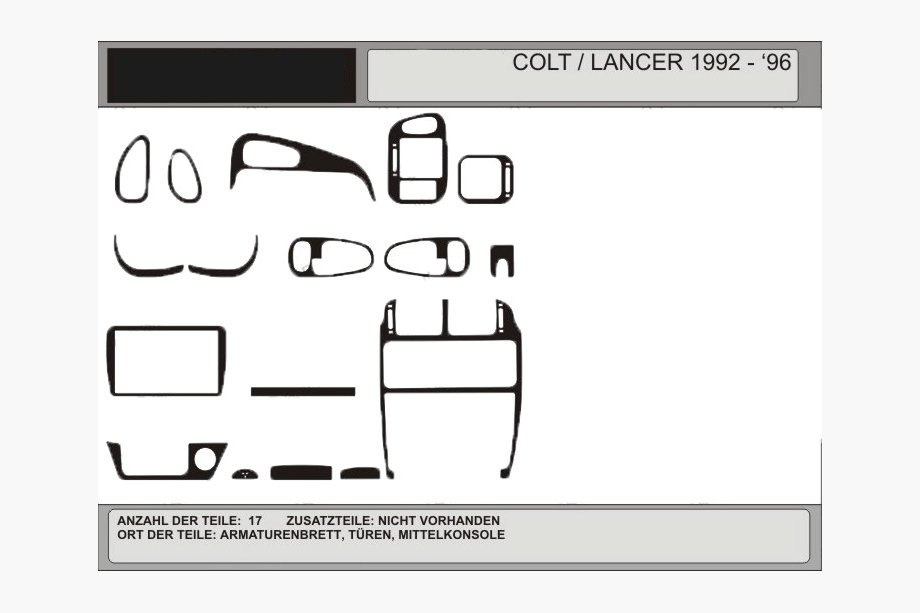 Mitsubishi Colt 1992–1996 Tarjous! Kojelaudan koristelistat (carbon-look) Image