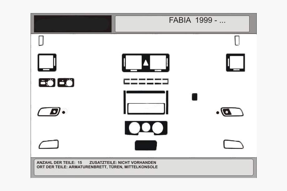 Skoda Fabia 2000–2007 Tarjous! Kojelaudan listat (tumman puun näköiset) Image