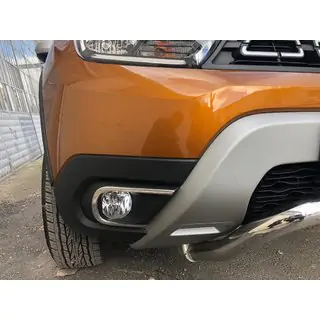 Sumuvalojen kehykset (2 kpl, ruostumaton teräs) Renault Duster 2018–2024 kuva 1