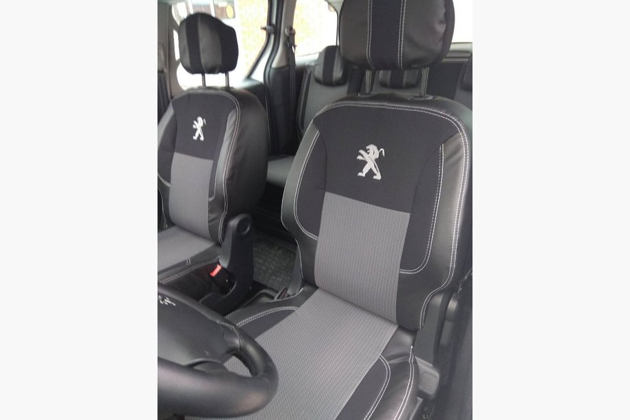 Peugeot Partner Tepee 2008–2018 Auton penkinpäälliset (keinonahka + kangas, Premium) Etu Image