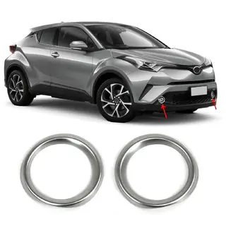 Sumuvalojen kromikehykset (2 kpl, ruostumaton teräs) Toyota C-HR 2016–2023 kuva 3