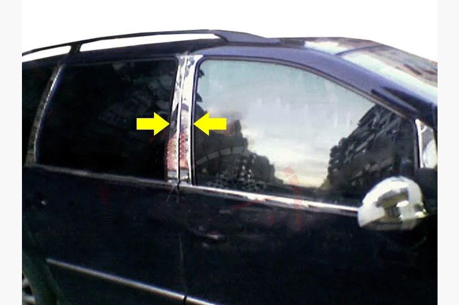 Ford Galaxy 1995–2006 Ovipilarien kromilistat (8 kpl, ruostumaton teräs) Image