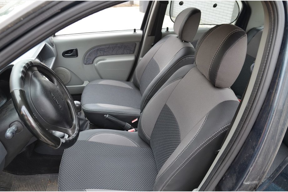 Renault Logan I 2005–2008 Uutuus! Brothers Premium -keinonahkaiset istuinsuojat Image