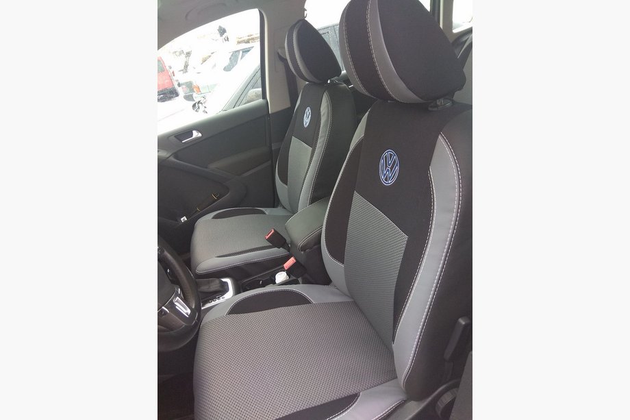 Volkswagen Tiguan 2007–2016 Istuinsuojat (keinonahka→kangas, Premium) Image