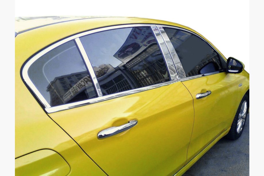 Fiat Tipo 2016– Ovipilarilistat (6 kpl, ruostumaton teräs) Image