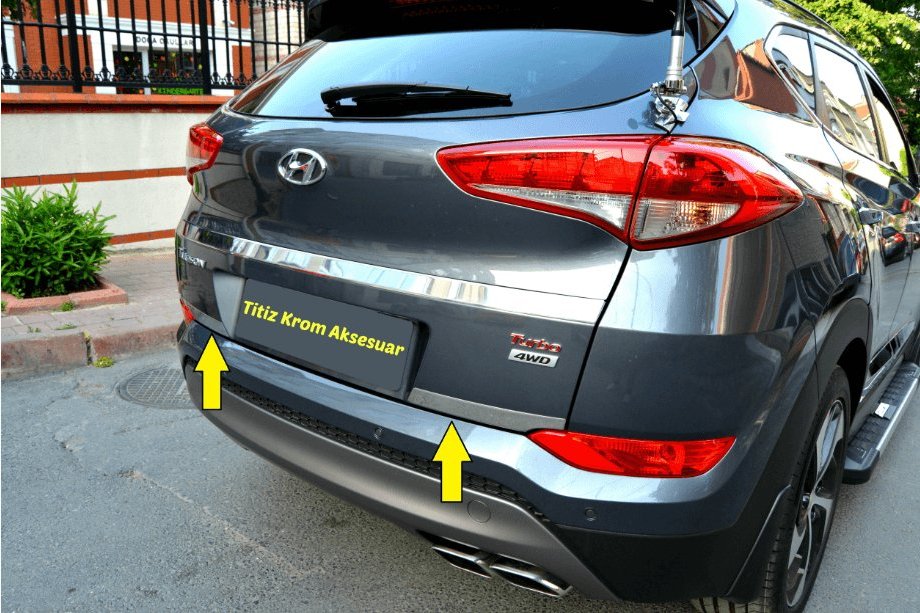 Hyundai Tucson TL 2016–2021 Takalaukun kannen reunalista (2-osainen, ruostumaton teräs) Image