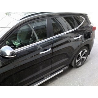 Ikkunoiden alareunan kromilistat (6 kpl, ruostumaton teräs) Hyundai Tucson TL 2016–2021 kuva 1