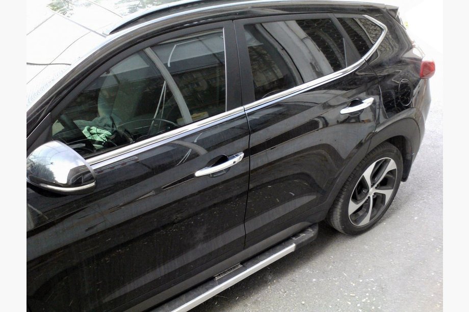 Hyundai Tucson TL 2016–2021 Ikkunoiden alareunan kromilistat (6 kpl, ruostumaton teräs) OmsaLine – italialainen ruostumaton teräs Image
