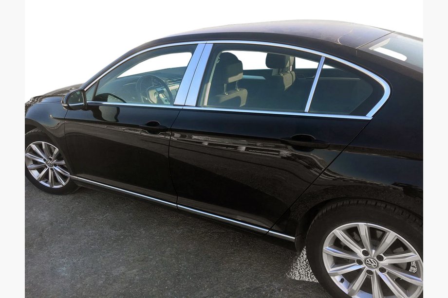 Volkswagen Passat B8 2015–2023 Ovipilarien listat (ruostumaton teräs) Image