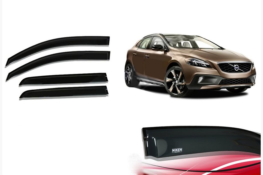 Volvo V40 2012– Ikkunatuuliohjaimet (4 kpl, Niken) Image