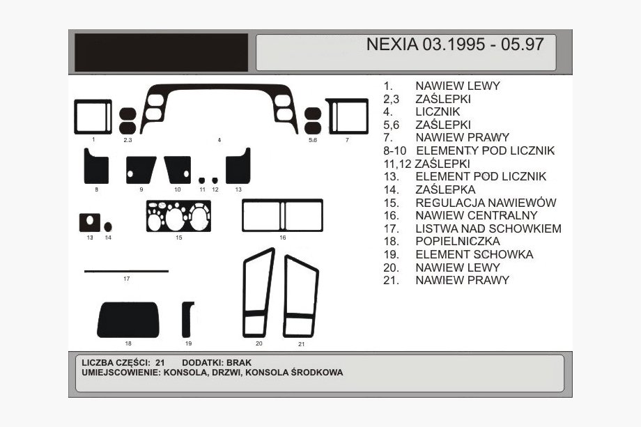 Daewoo Nexia 1995–2016 Tarjous! Kojelaudan puukuvioiset koristelistat (1995-1997) Image