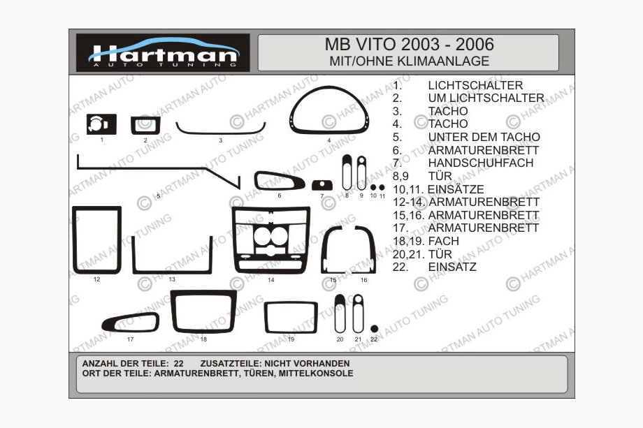 Mercedes Vito W639 2004–2014 Tarjous!!! Kojelaudan koristelistat (HARTMANN) puukuosilla Image
