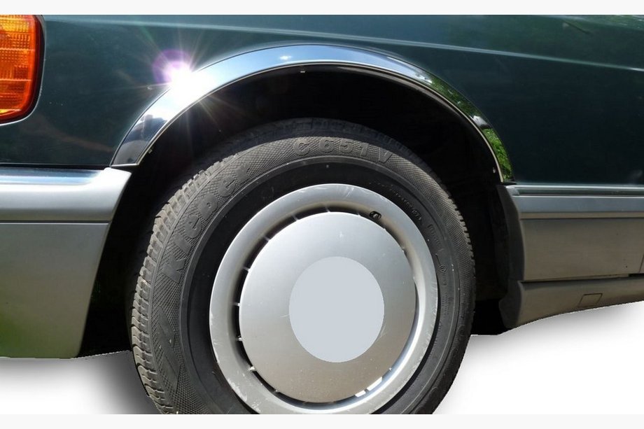 Mercedes S-class W126 1979–1991 Pyöränkaaren kromilistat (4 kpl, ruostumaton teräs) Image