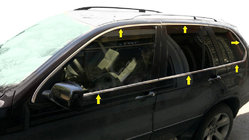 BMW X5 E53 1999–2006 Täydellinen ikkunalistojen sarja (12 kpl, ruostumaton teräs) kuva 1