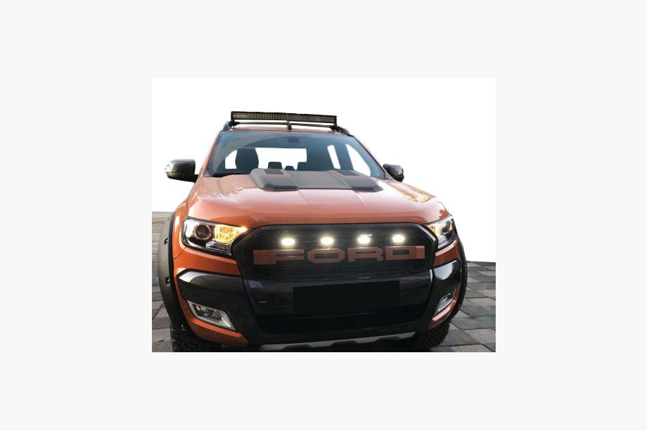 Ford Ranger 2011–2022 Etusäleikkö LED-valoilla V2 Musta Image
