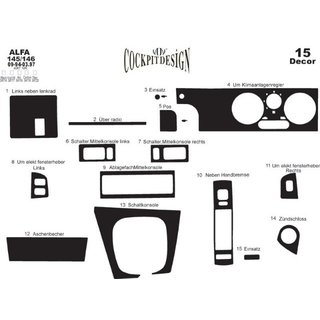 Kojelaudan paneelilistat (Alfa 145 ja 146) Alfa Romeo 145/146 1994–2001 kuva 3