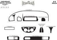 Chevrolet Tacuma/Rezzo 2000–2008 Kojelaudan koristelistat Alumiini kuva 2