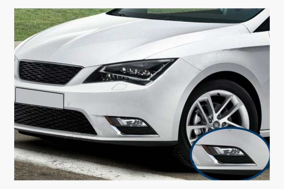 Seat Leon 2013–2020 Sumuvalojen kromikehykset (2 kpl, ruostumaton teräs) Image