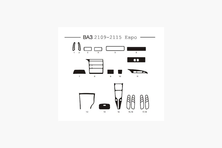 ВАЗ 2110-21115 1995–2015 Kojelaudan suojalistat (2109-2115) Image
