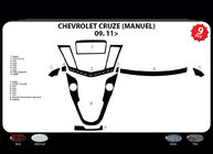 Chevrolet Cruze 2009–2015 Kojelaudan listat (manuaali) Alumiini kuva 4