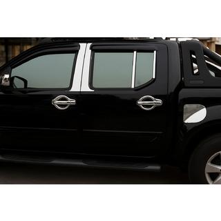 Kromipilarilistat (6 kpl, ruostumaton teräs) Nissan Navara 2006–2015 kuva 1