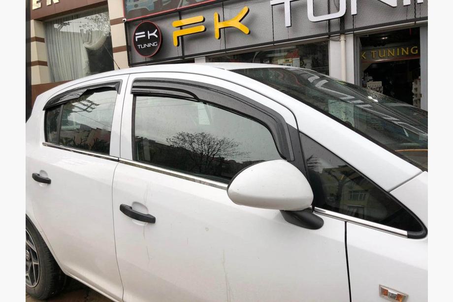 Opel Corsa D 2007–2014 Ikkunankehyksen ulkolistat (4 kpl, ruostumaton teräs) OmsaLine – italialainen ruostumaton teräs Image