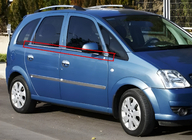 Opel Meriva 2002–2010 Ikkunankehyksen ulkolistat (4 kpl, ruostumaton teräs) kuva 1