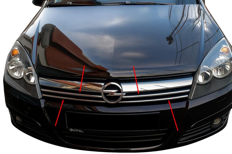 Opel Astra H 2004–2013 Etusäleikön listat (4 kpl, ruostumaton teräs) Image