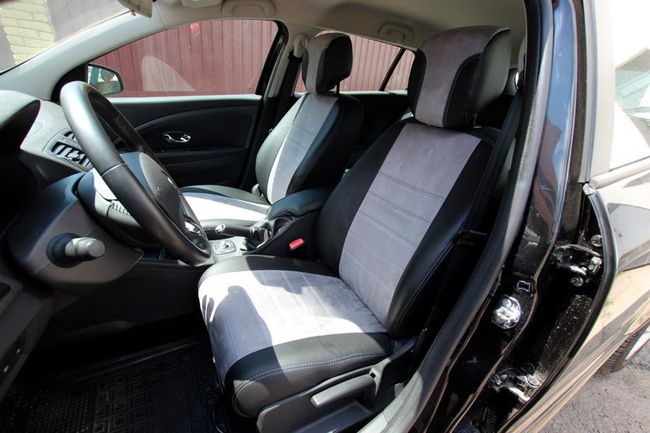 Renault Megane III 2009–2016 Auton istuinsuojat ekonahka + kangas + Antara Antara A0010 (täysi sisustasarja) Image