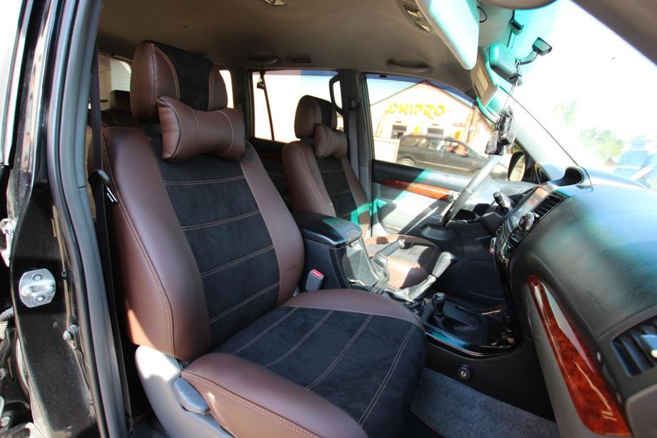 Toyota Land Cruiser Prado 120 2002–2009 Istuinsuojasarja keinonahka + kangas + Alcantara Antara A088 (täydellinen sisusta) Kuva 4