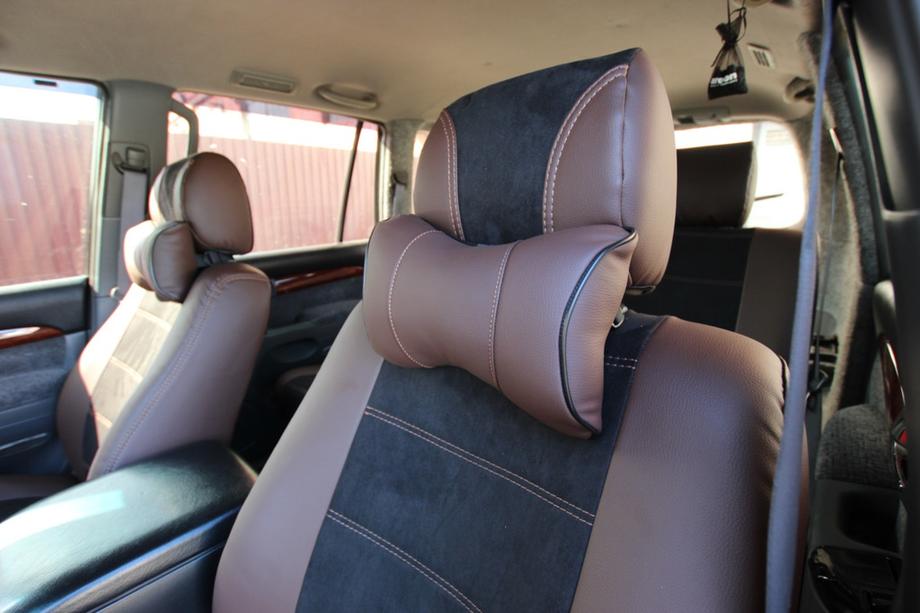 Toyota Land Cruiser Prado 120 2002–2009 Istuinsuojasarja keinonahka + kangas + Alcantara Antara A088 (täydellinen sisusta) Kuva 5