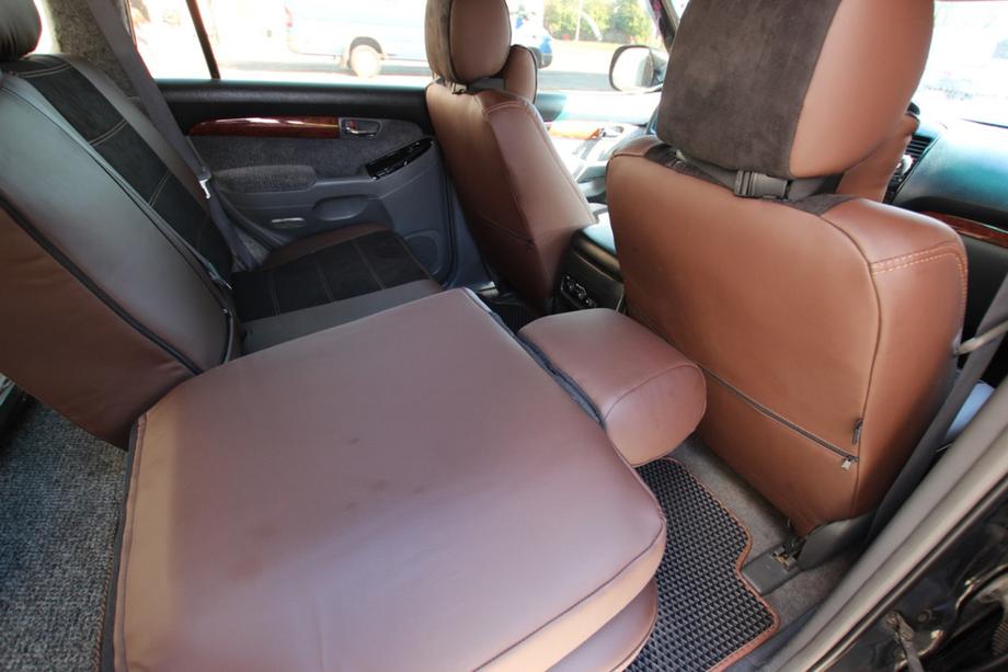 Toyota Land Cruiser Prado 120 2002–2009 Istuinsuojasarja keinonahka + kangas + Alcantara Antara A088 (täydellinen sisusta) Kuva 20