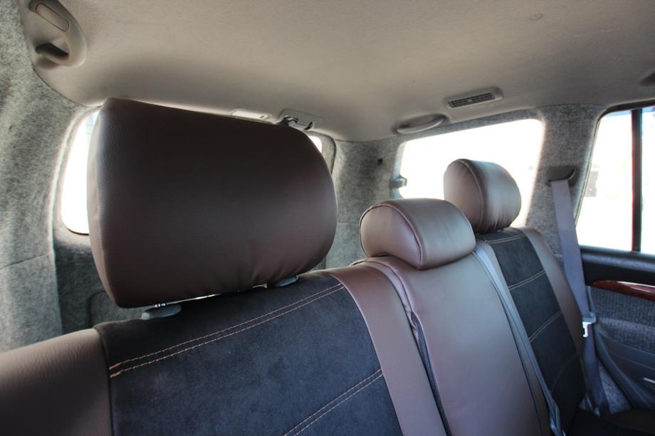 Toyota Land Cruiser Prado 120 2002–2009 Istuinsuojasarja keinonahka + kangas + Alcantara Antara A088 (täydellinen sisusta) Kuva 15