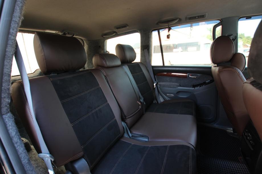 Toyota Land Cruiser Prado 120 2002–2009 Istuinsuojasarja keinonahka + kangas + Alcantara Antara A088 (täydellinen sisusta) Kuva 8