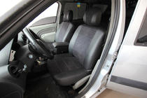 Dacia Logan I 2005–2008 Istuinsuojasarja ekonahka+kangas+Alcantara Antara A001 (täysi sisustasarja) kuva 1