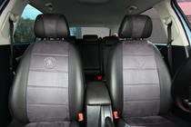 Skoda Octavia II A5 2006–2010 Istuinsuojasarja ekonahka+kangas+Alcantara Antara A001 (täysi sisustasarja) kuva 6