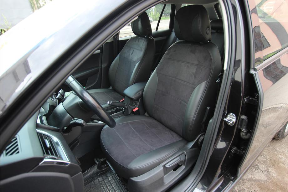 Skoda Octavia III A7 2013–2019 Istuinsuojasarja ekonahka+kangas+Alcantara Antara A001 (täysi sisustasarja) Kuva 4