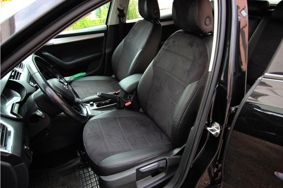 Skoda Octavia III A7 2013–2019 Istuinsuojasarja ekonahka+kangas+Alcantara Antara A001 (täysi sisustasarja) Kuva 16