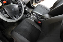 Renault Megane III 2009–2016 Istuinsuojasarja ekonahka+kangas+Alcantara Antara A001 (täysi sisustasarja) kuva 5